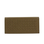 Bottega Veneta Men's Woven Long Light Brown Leather Bifold Wallet 390878 2314