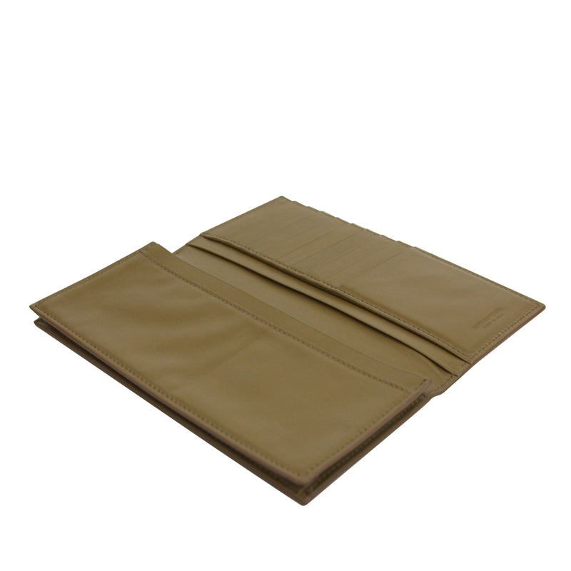 Bottega Veneta Men's Woven Long Light Brown Leather Bifold Wallet 390878 2314