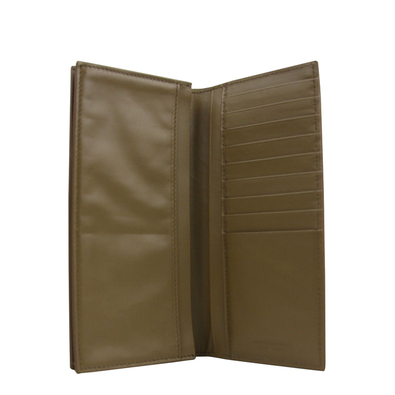 Bottega Veneta Men's Woven Long Light Brown Leather Bifold Wallet 390878 2314
