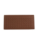 Bottega Veneta Men's Woven Brown Medium Leather Long Bifold Wallet 390878 2531