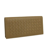 Bottega Veneta Men's Woven Light Brown Leather Long Bifold Wallet