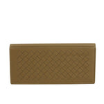 Bottega Veneta Men's Woven Light Brown Leather Long Bifold Wallet