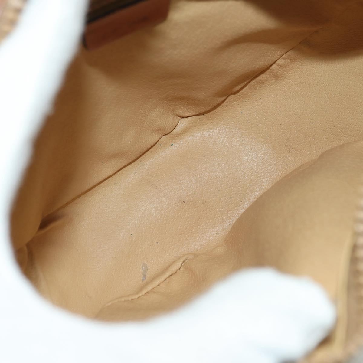 Celine Vintage Macadam Canvas And Leather Beige Canvas Shoulder Bag Bag (Pre-Owned)