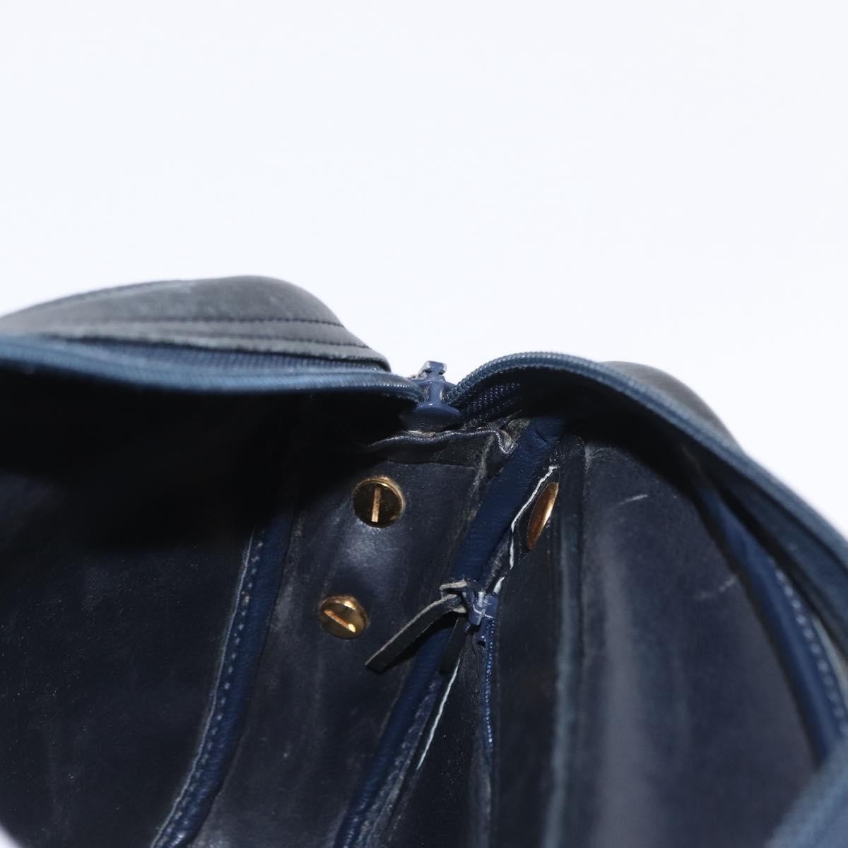 Christian Dior Vintage Leather Navy Leather Shoulder Bag Bag (Pre-Owned)