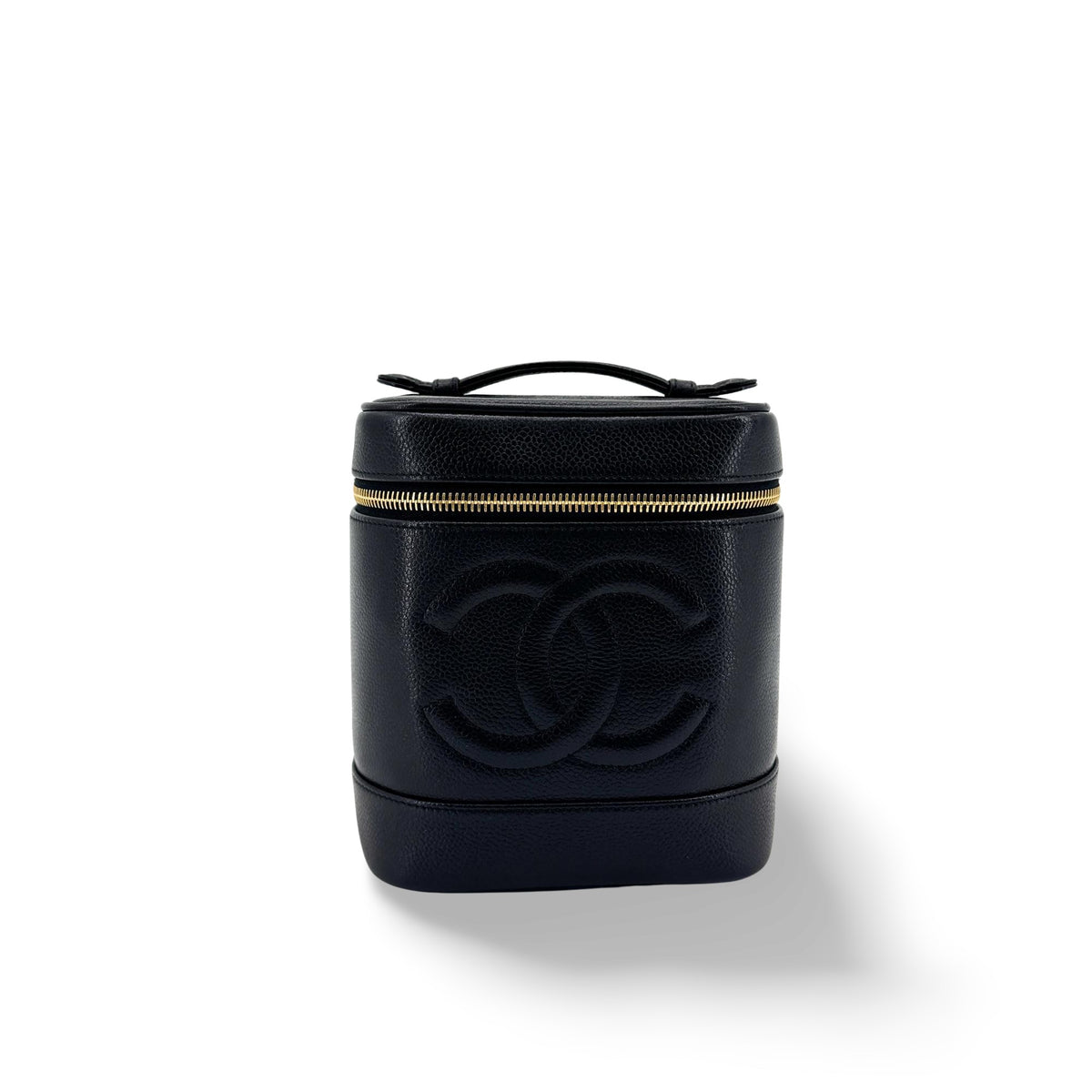 Chanel Vintage Timeless Cosmetic Case Caviar Black Leather Clutche & Pouche Bag (Pre-Owned)