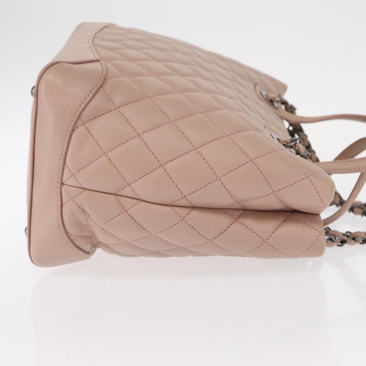 Chanel Easy Shopping Quilted Calfskin Pink Leather Tote Bag Bag (Pre-Owned)