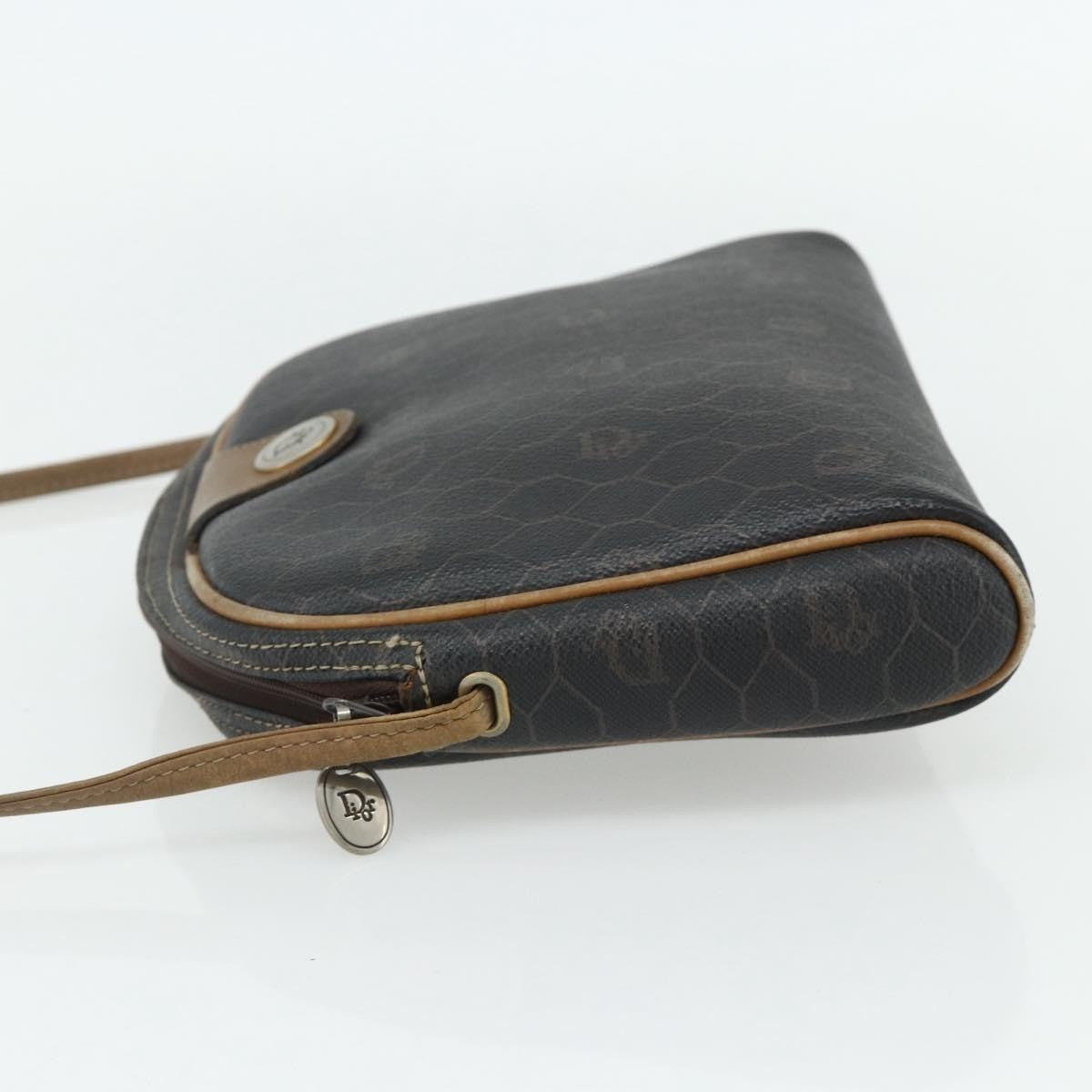 Christian Dior Vintage Honeycomb Canvas Black Canvas Shoulder Bag Bag (Pre-Owned)