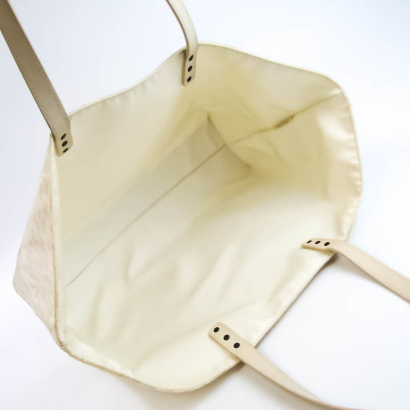 Bottega Veneta Intreccio Jet White Cotton Tote Bag (Pre-Owned)