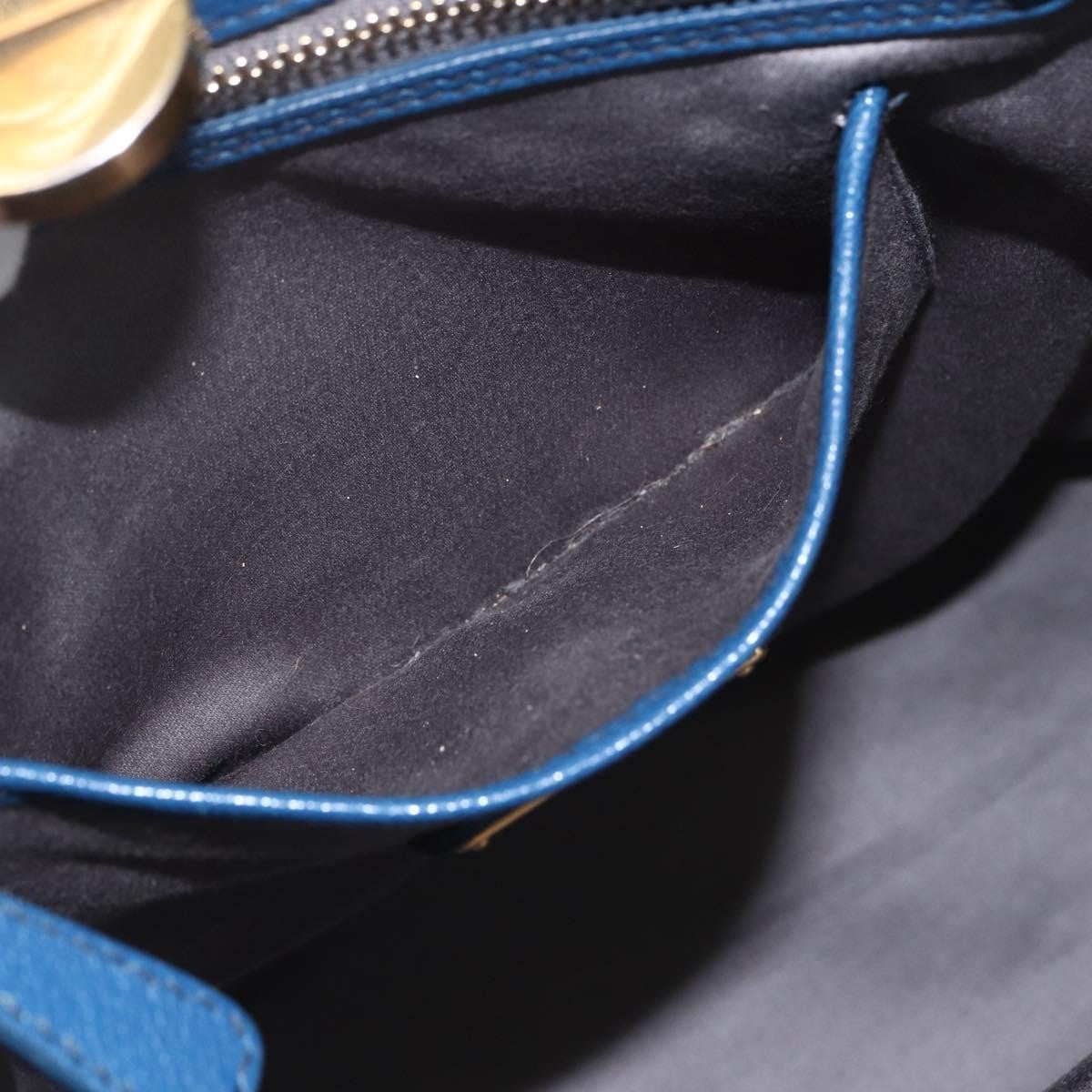 Miu Miu Vintage Leather Blue Leather Tote Bag Bag (Pre-Owned)
