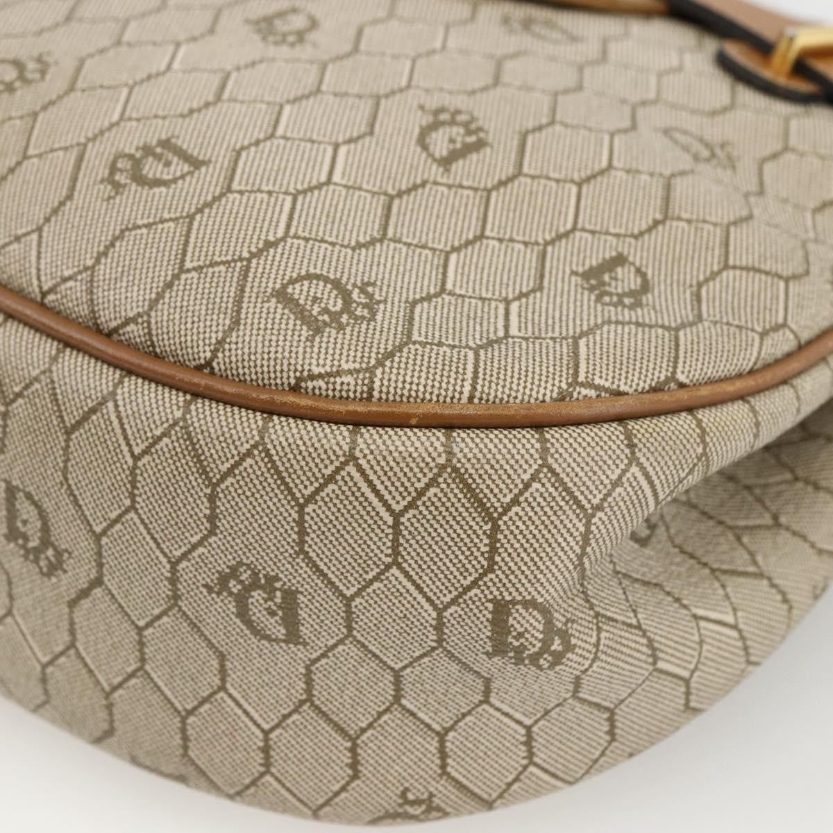 Christian Dior Vintage Honeycomb Canvas And Leather Beige Canvas Shoulder Bag Bag (Pre-Owned)