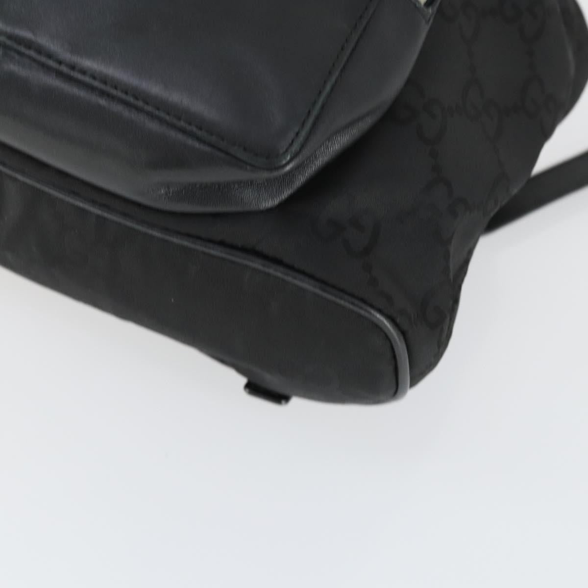 Gucci Vintage Jackie Gg Canvas And Leather Black Canvas Backpack Bag (Pre-Owned)
