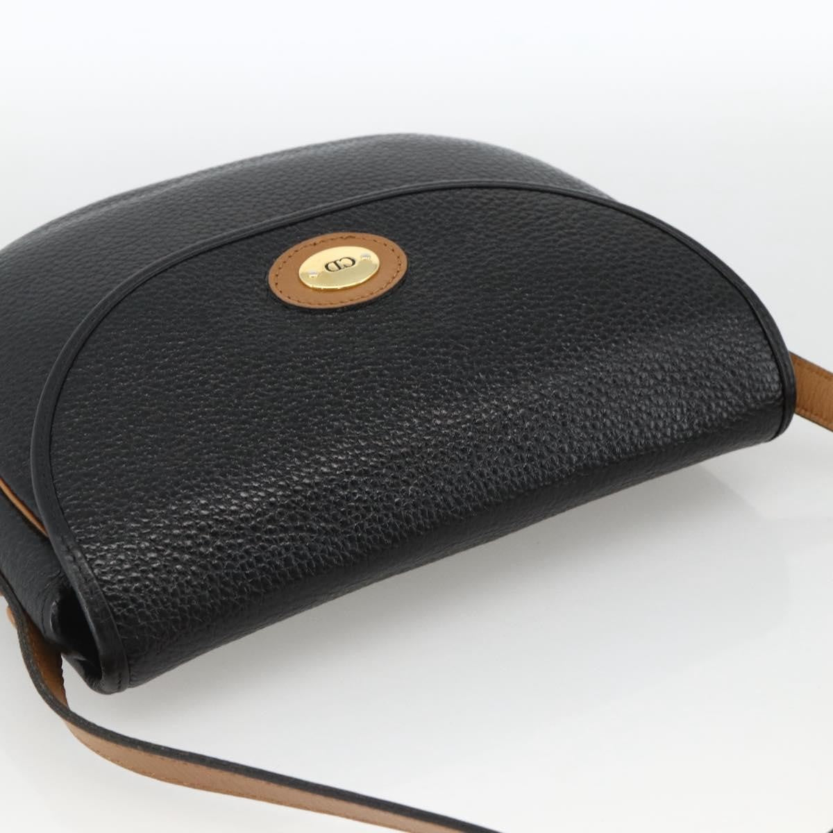 Christian Dior Cd Shoulder Bag Leather Black Leather Shoulder Bag Bag (Pre-Owned)