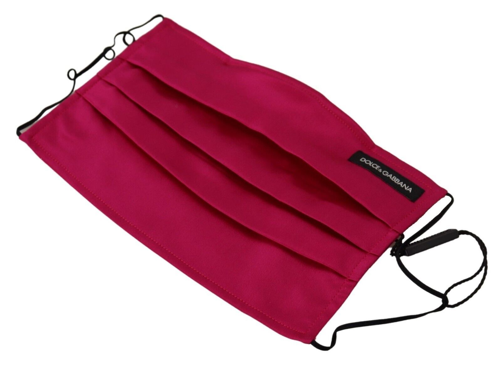 Dolce & Gabbana Elegant Silk Pleated Maroon Face Women's Mask