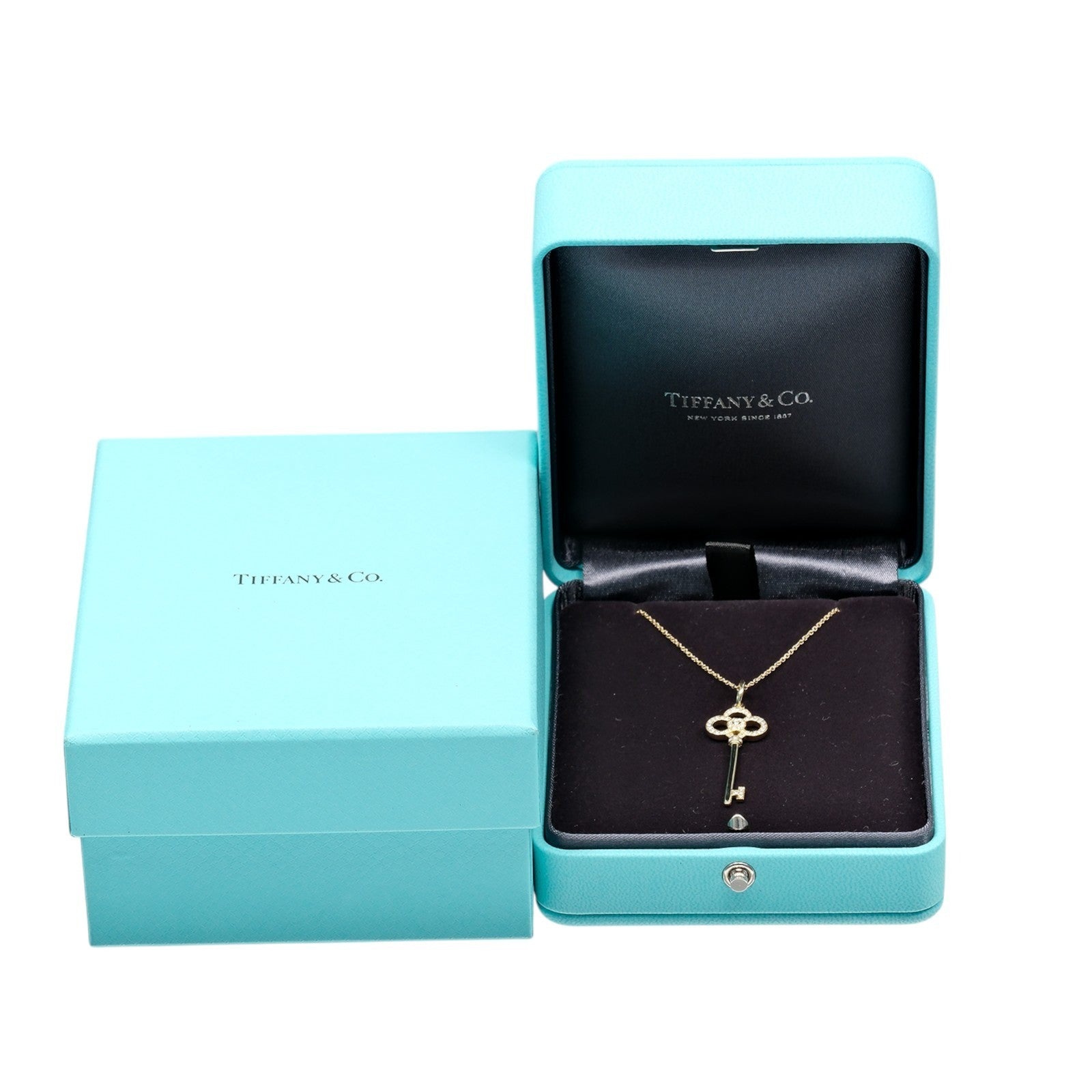 Tiffany & Co. Crown Key Pendant 18K Yellow Gold And Diamonds Gold Yellow_Gold Pendant & Charms Jewelry (Pre-Owned)