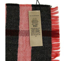 Burberry Women's Military Red Reversible Color Check Wool Scarf