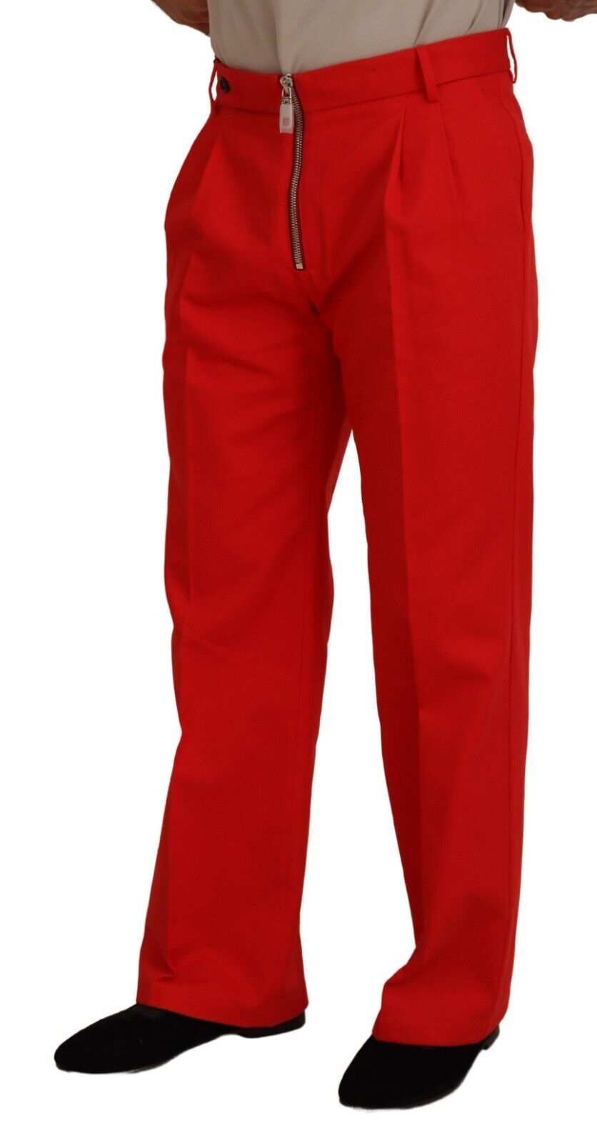 Dolce & Gabbana Stunning Red Mainline Cotton Men's Pants