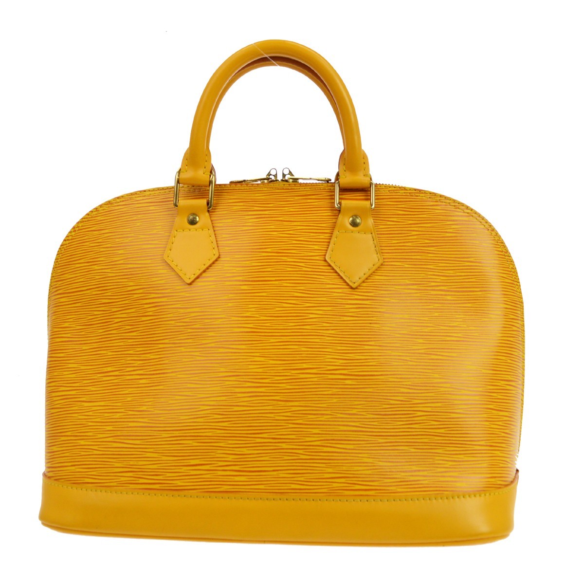 Louis Vuitton Alma Handbag Epi Leather Yellow Leather Handbag (Pre-Owned)