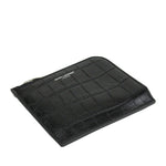 Saint Laurent Men's Imprint Black Leather Crocodile Card Case