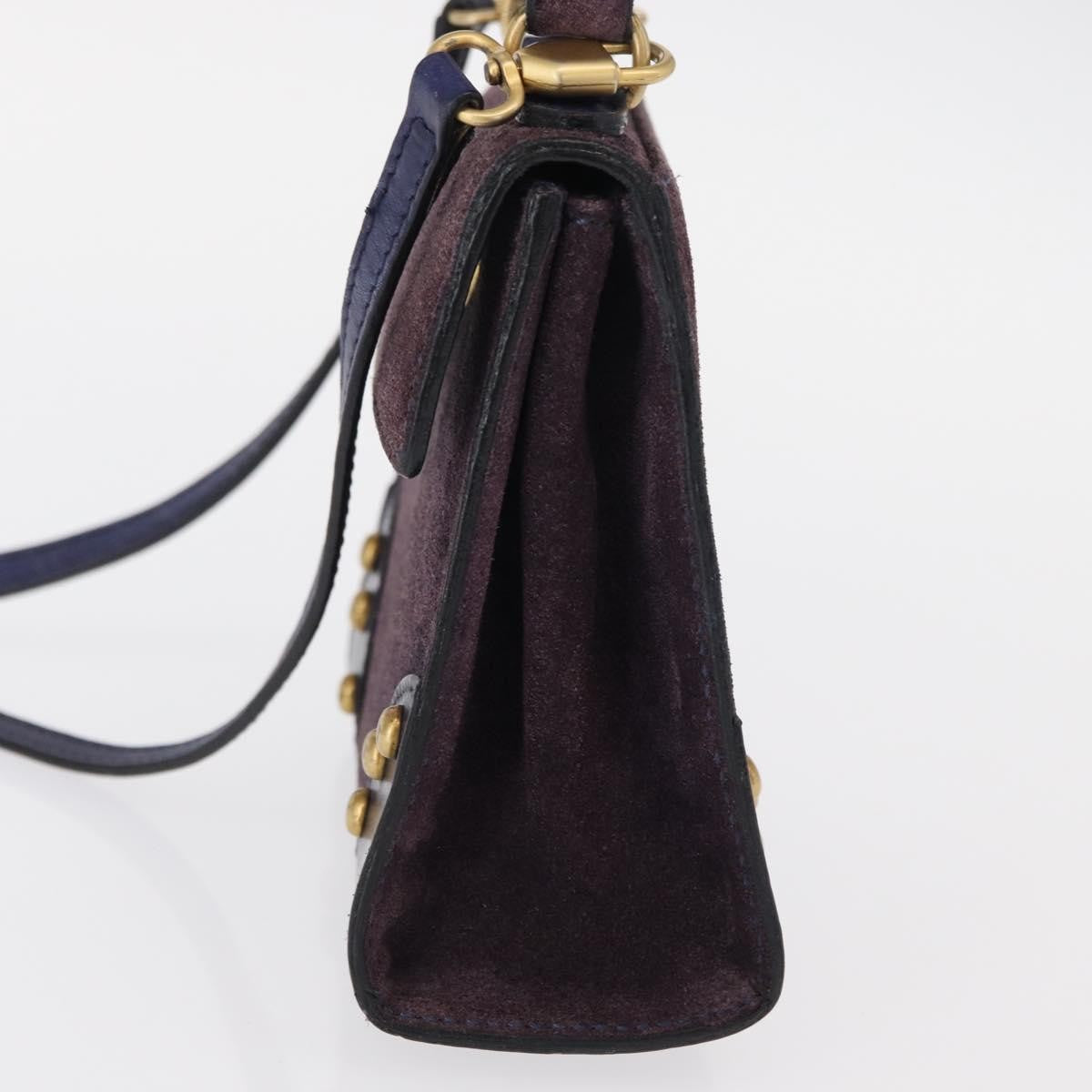 Celine Handbag Suede Purple Suede Handbag (Pre-Owned)
