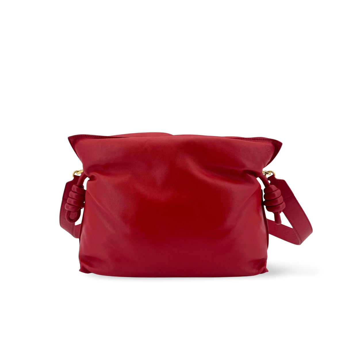 Loewe Monochrome Flamenco Convertible Clutch Leather Red Leather Clutche & Pouche Bag (Pre-Owned)