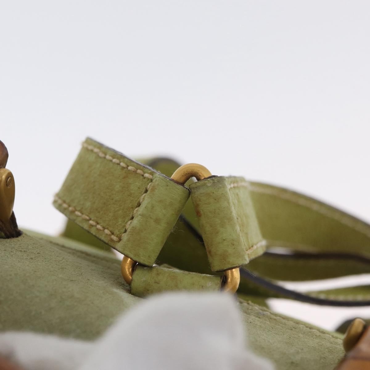Gucci Gucci Bamboo Daim Green Suede Backpack Bag (Pre-Owned)