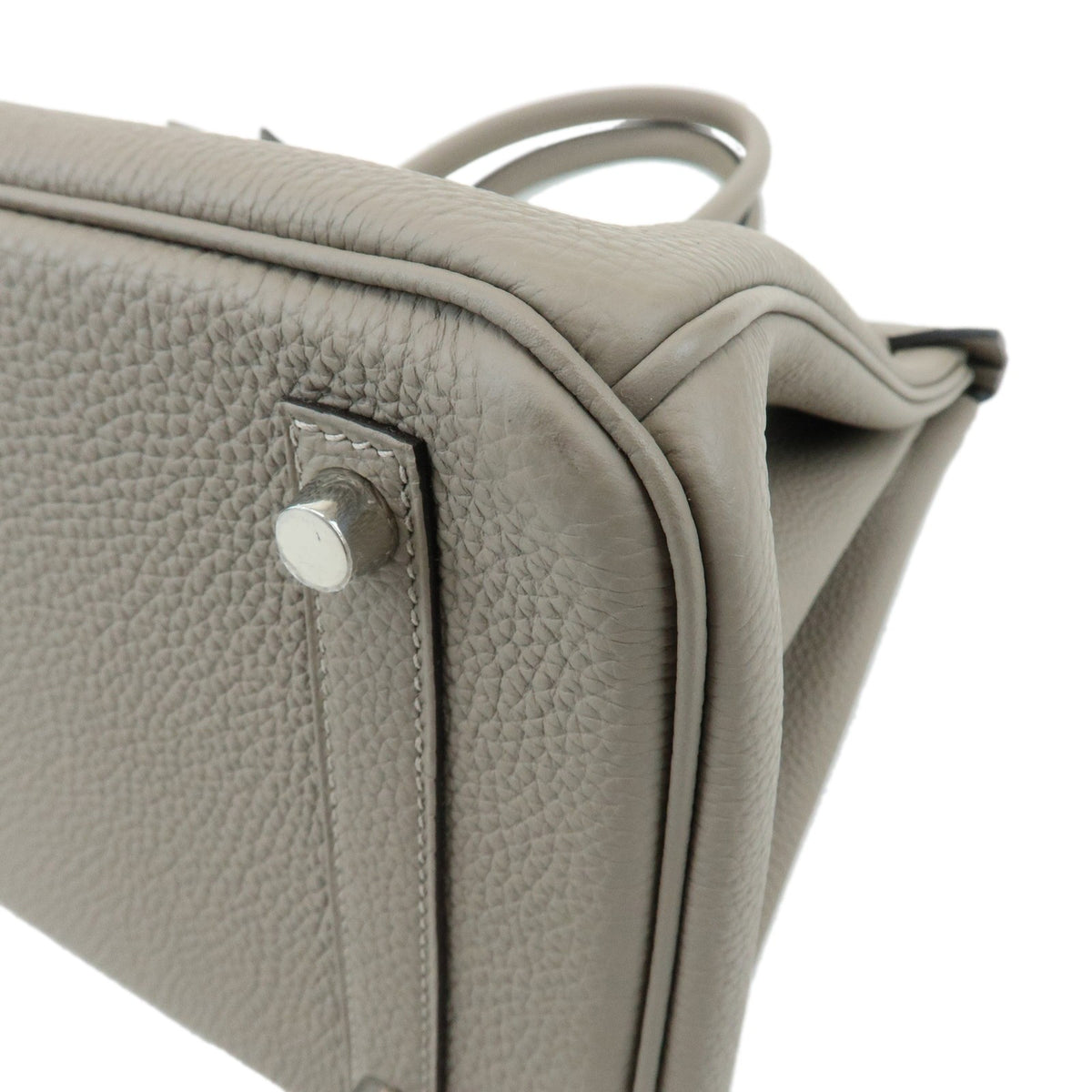 Hermes Birkin Grey Togo With Palladium Hardware Gray Leather Handbag (Pre-Owned)