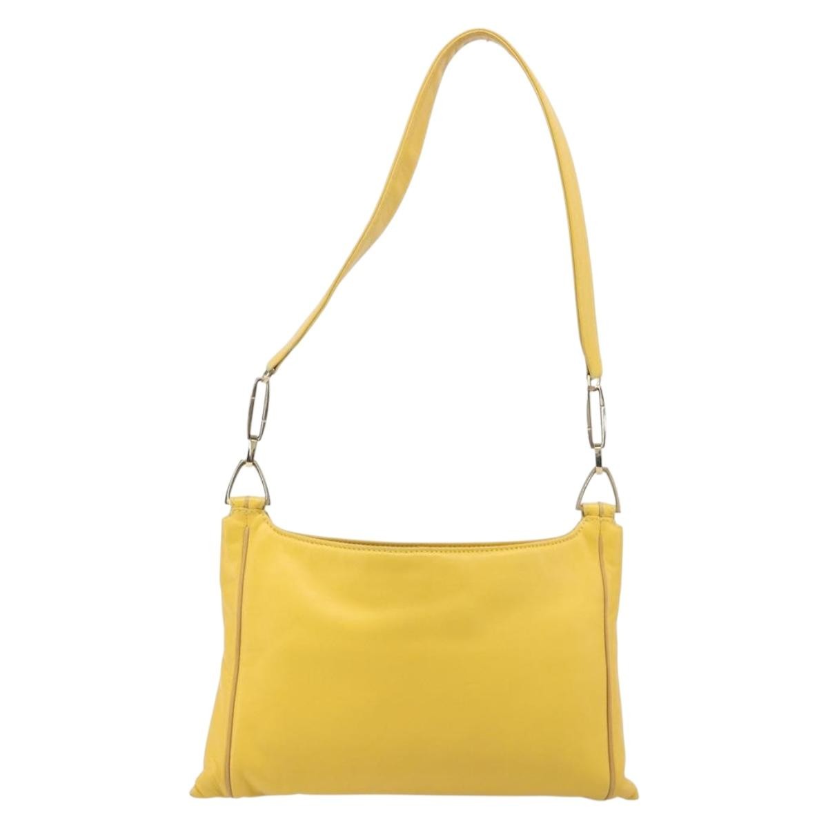 Loewe Shoulder Bag Leather Yellow Leather Shoulder Bag Bag (Pre-Owned)