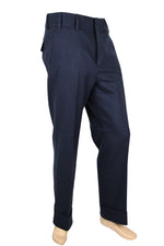 Gucci Men's Stretch Flannel Navy Cotton Polyamide Elastane Dress Pant