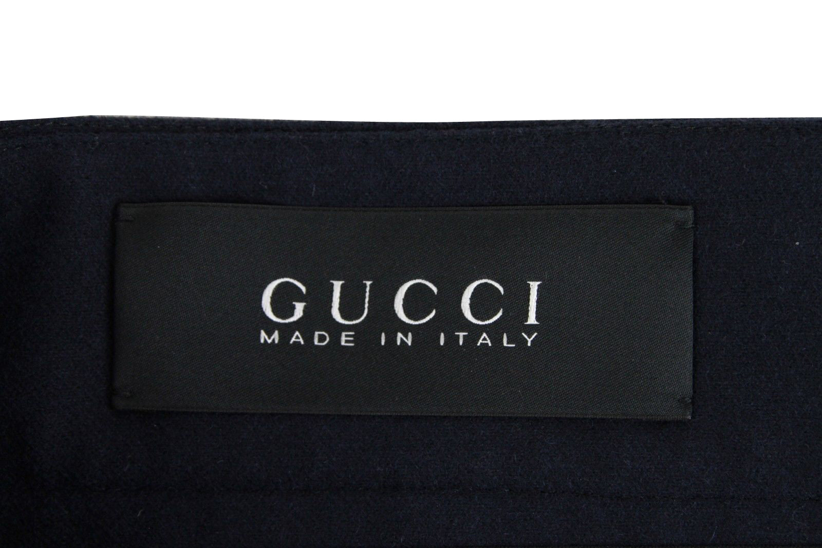 Gucci Men's Stretch Flannel Navy Cotton Polyamide Elastane Dress Pant