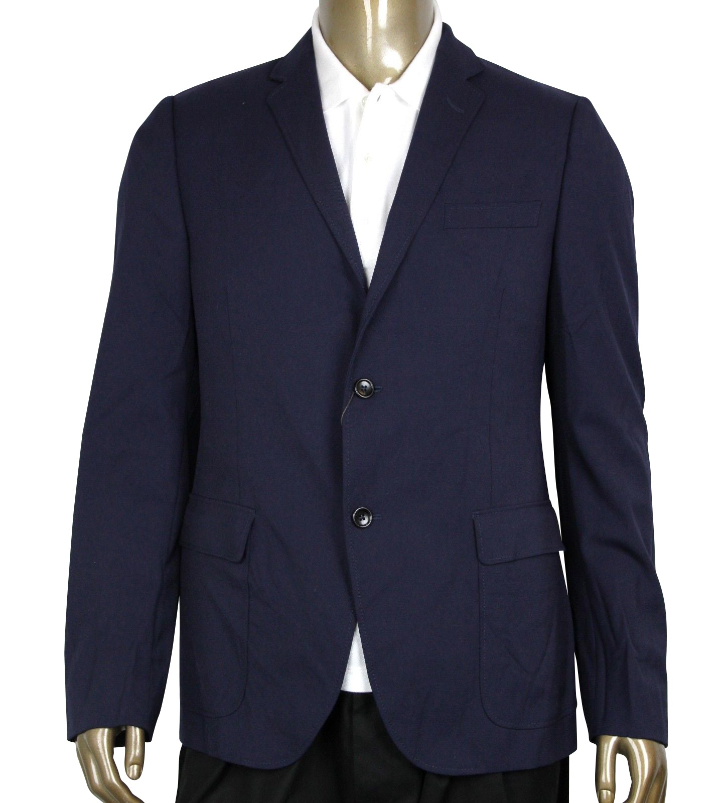Gucci Men's Formal 2 Buttons Blue Poly / Wool / Elastane Jacket (G 48 R / US 38 R)
