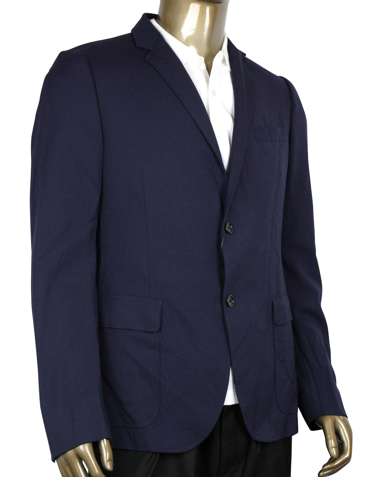 Gucci Men's Formal 2 Buttons Blue Poly / Wool / Elastane Jacket (G 48 R / US 38 R)