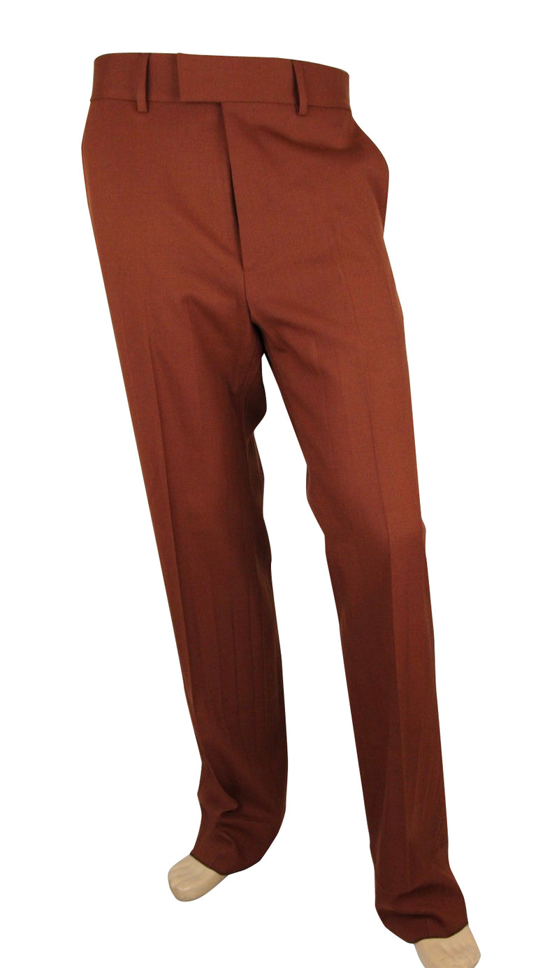 Gucci Men's Dark Brown Polyester Wool Elastane 70s Formal Pant