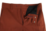 Gucci Men's Dark Brown Orange Polyester Wool Elastane 70s Formal Pant