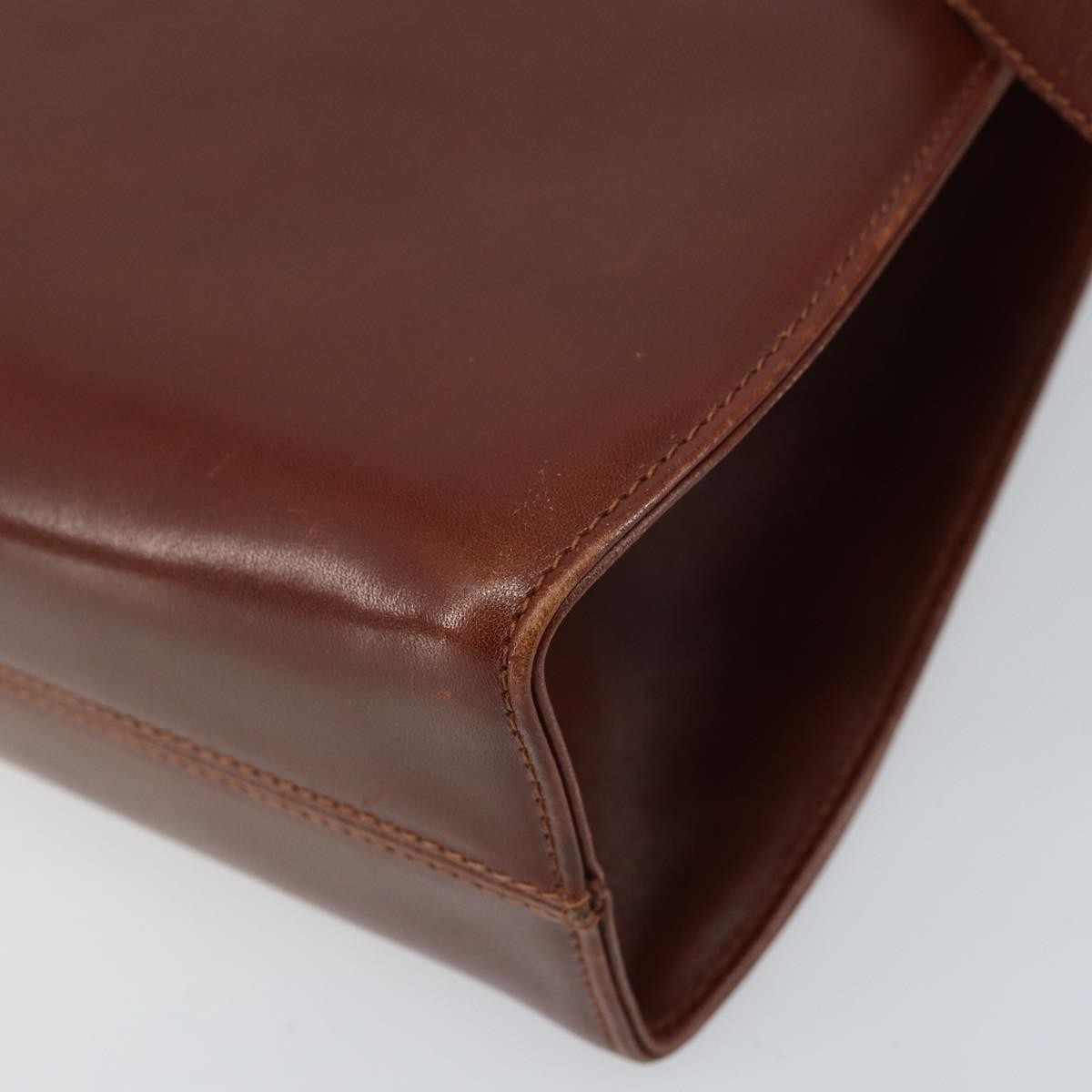 Salvatore Ferragamo Gancini Leather Brown Leather Shoulder Bag Bag (Pre-Owned)