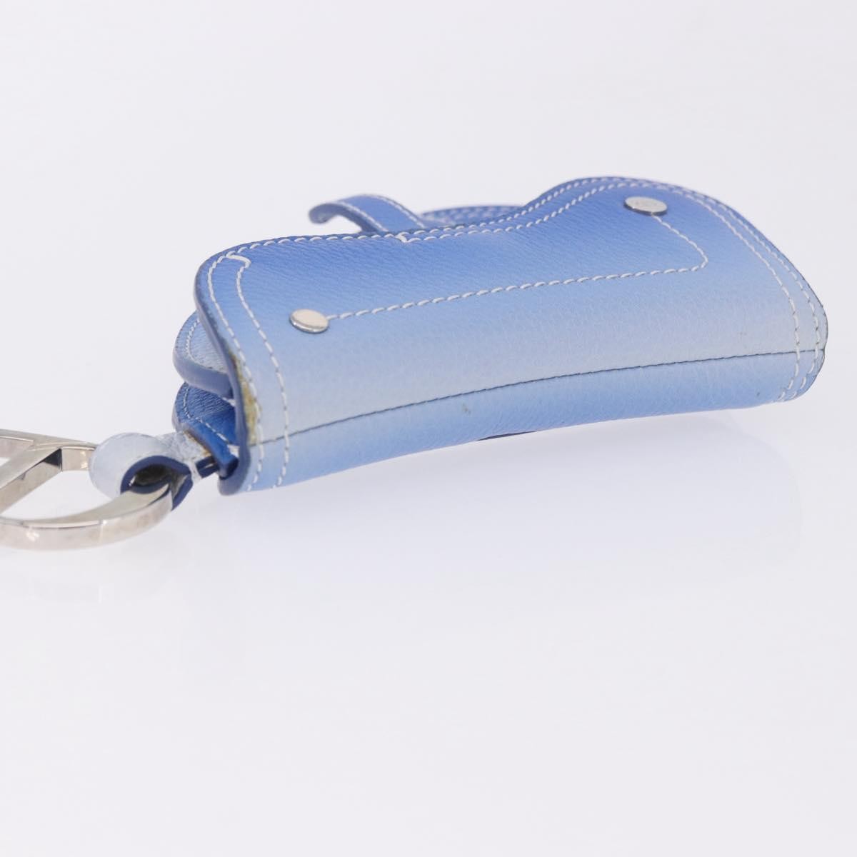 Christian Dior Saddle Wristlet Clutch Leather Blue Leather Clutche & Pouche Bag (Pre-Owned)