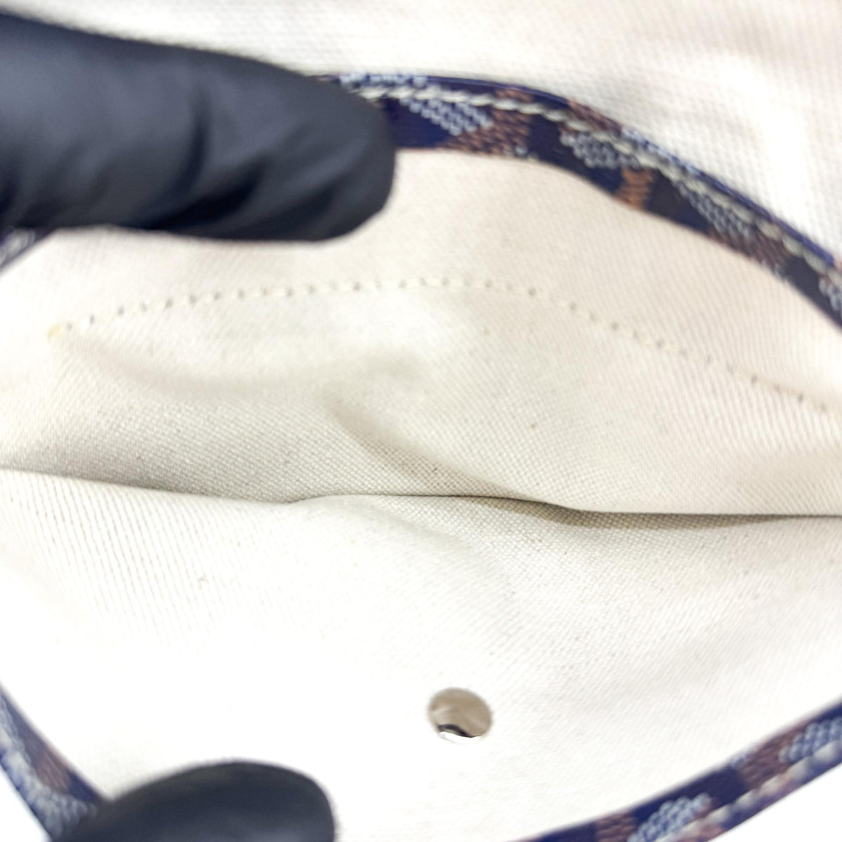 Goyard Saint Louis Coated Canvas Navy Canvas Tote Bag Bag (Pre-Owned)