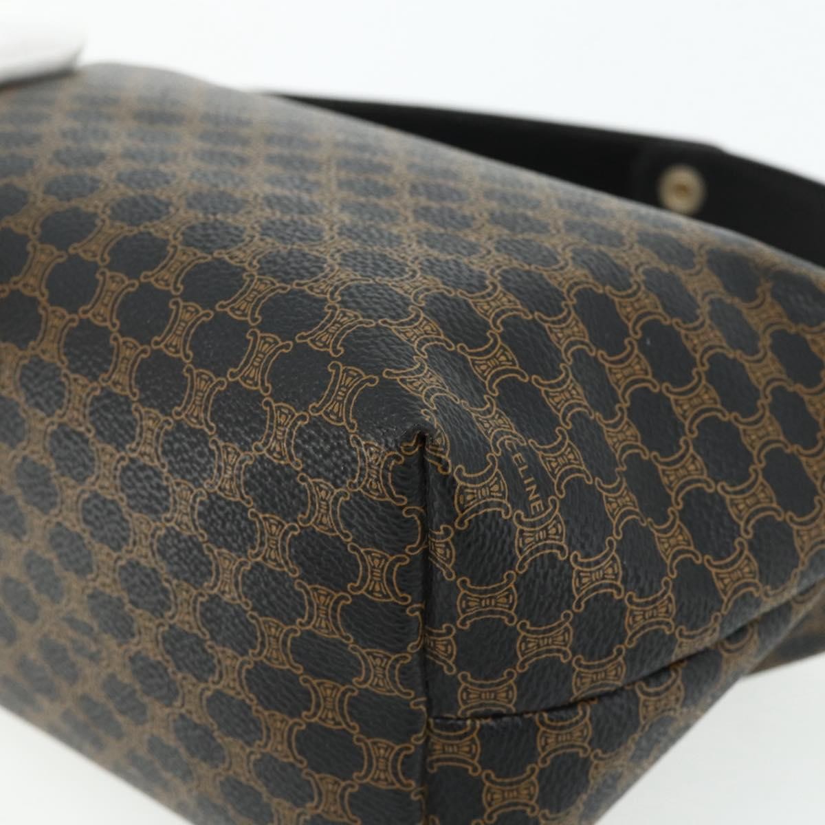 Celine Vintage Macadam Macadam Canva  Vinyl Black Canvas Handbag (Pre-Owned)