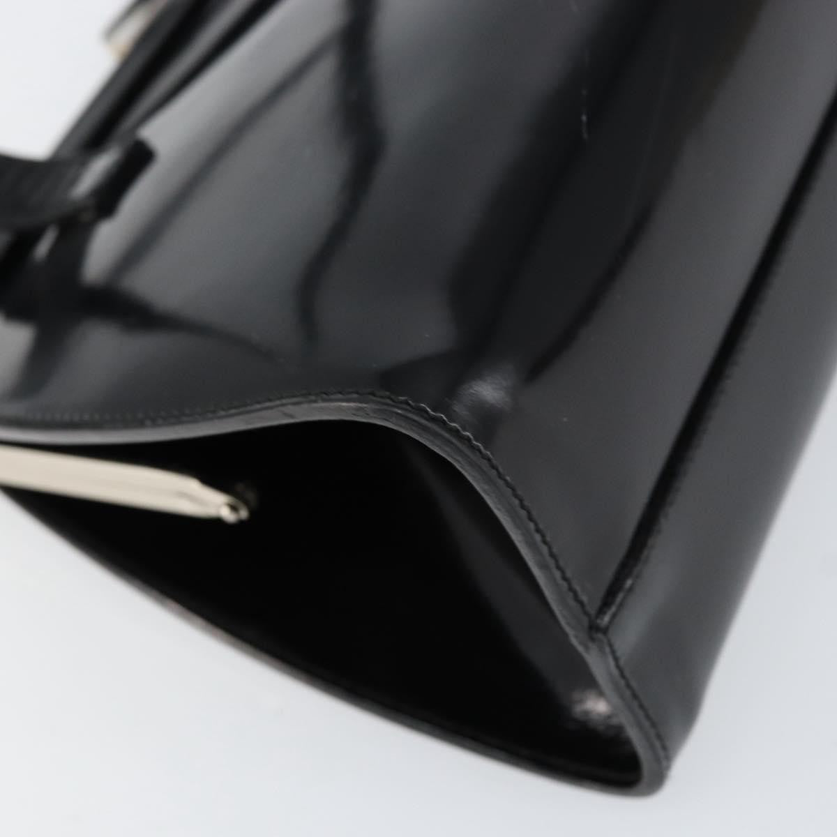Salvatore Ferragamo Vintage Patent Leather Black Patent_Leather Tote Bag Bag (Pre-Owned)