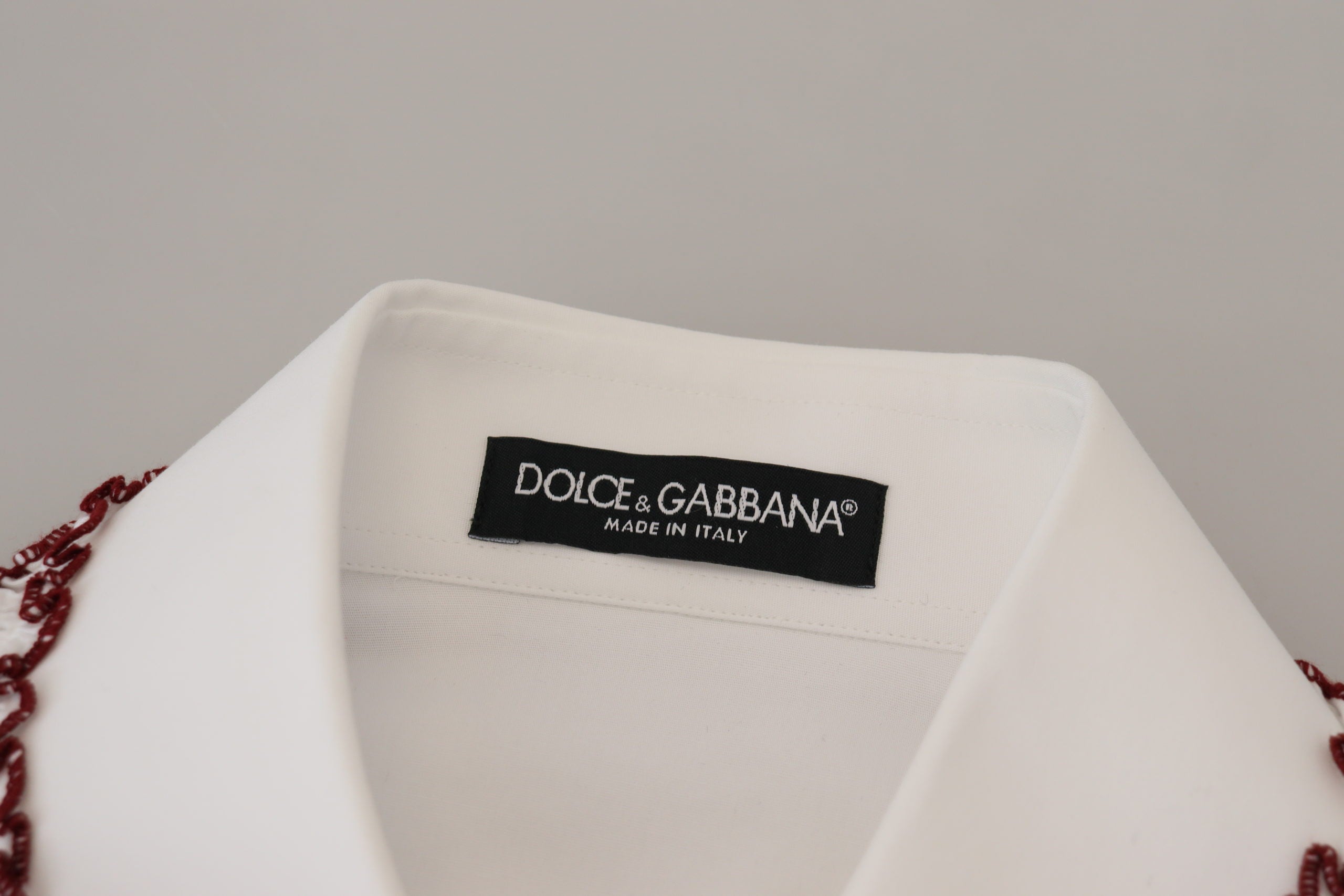 Dolce & Gabbana White Lace Long Sleeves Ruffle Collar Women's Top