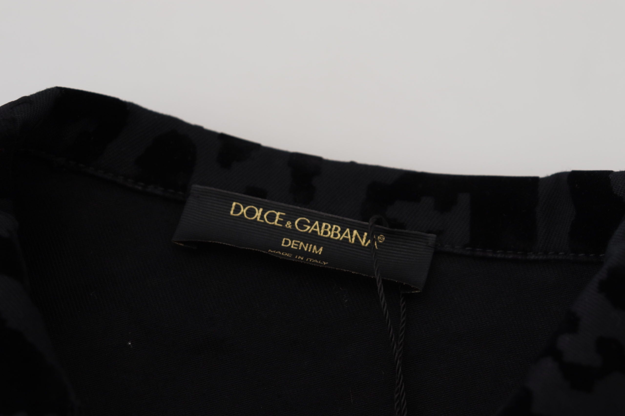 Dolce & Gabbana Cotton Black Leopard Long Sleeve Denim Women's Jacket
