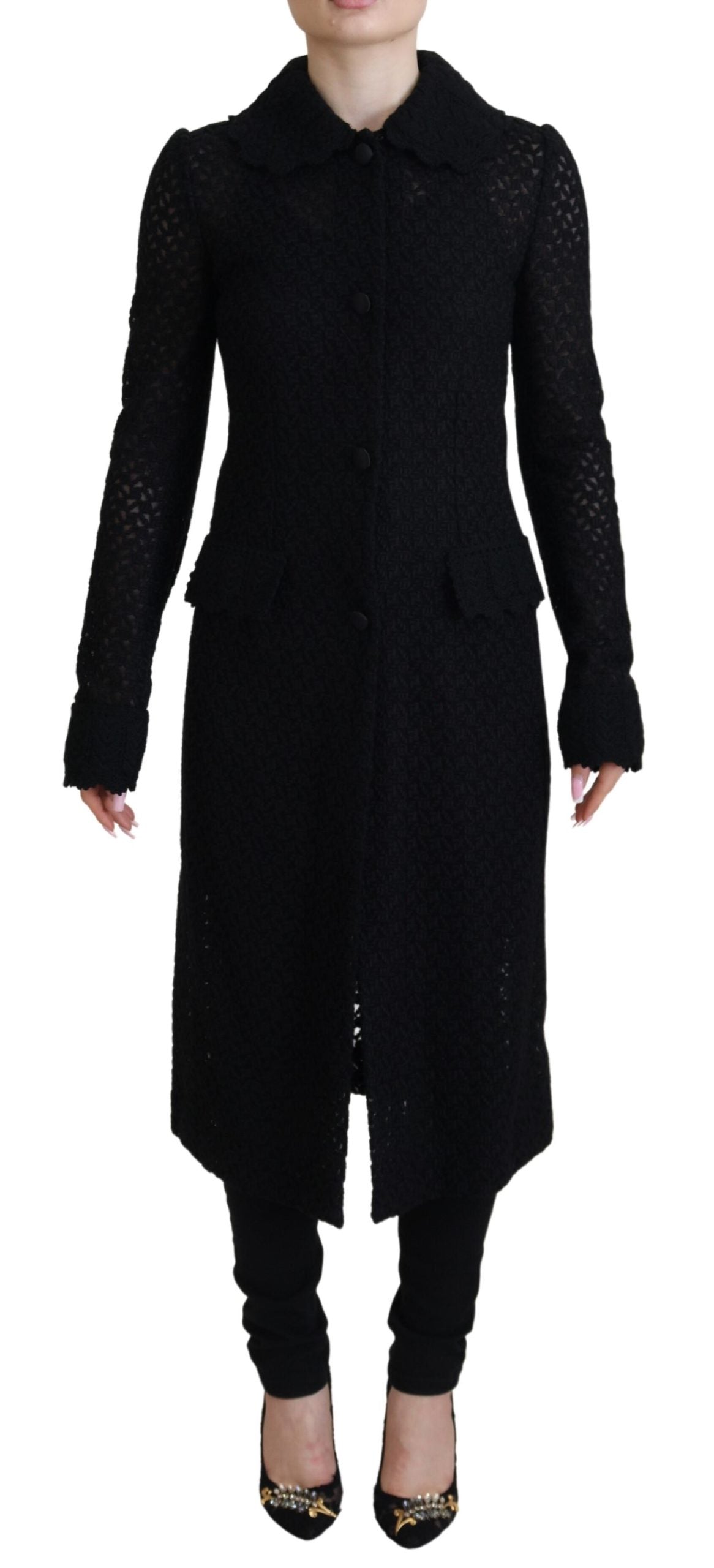 Dolce & Gabbana Classic Button Down Knitted Long Women's Jacket