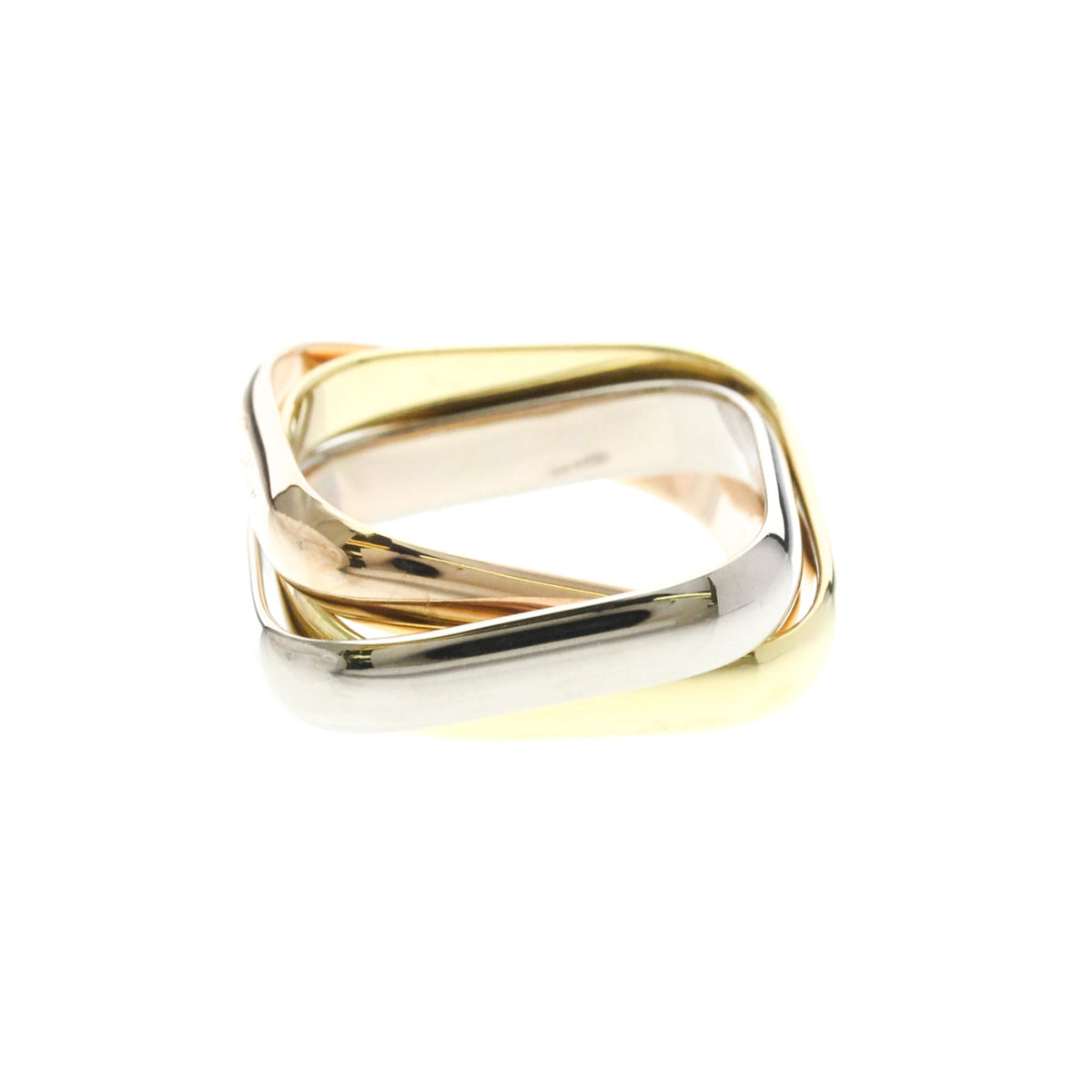Cartier Trinity Cushion 18K Tricolor Gold Gold Gold Ring Jewelry (Pre-Owned)