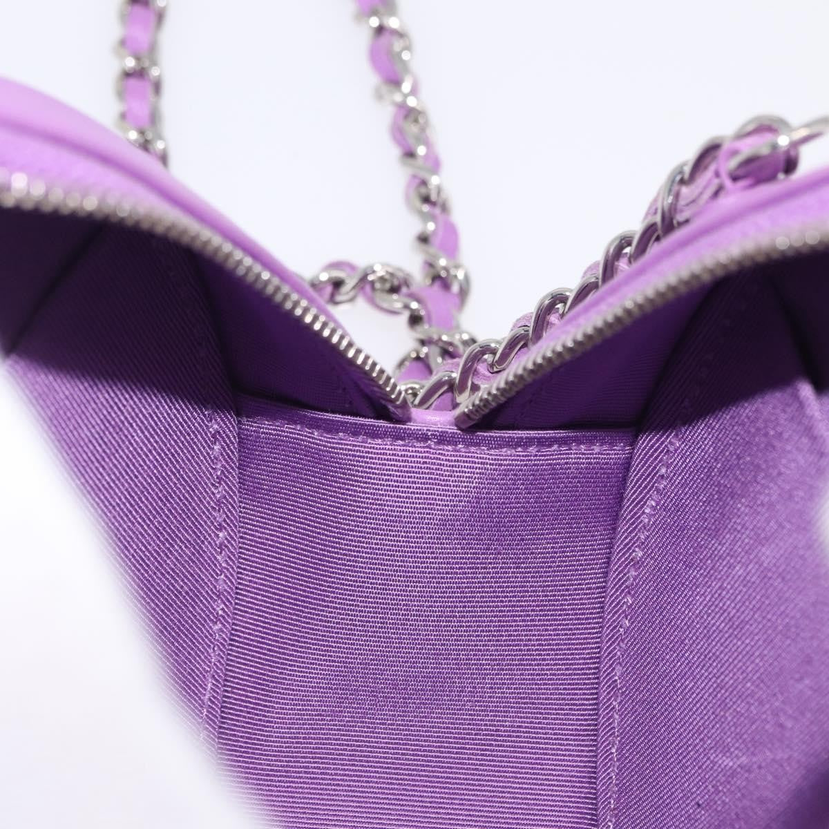 Chanel Round Clutch With Chain Quilted Lambskin Purple Leather Clutche & Pouche Bag (Pre-Owned)