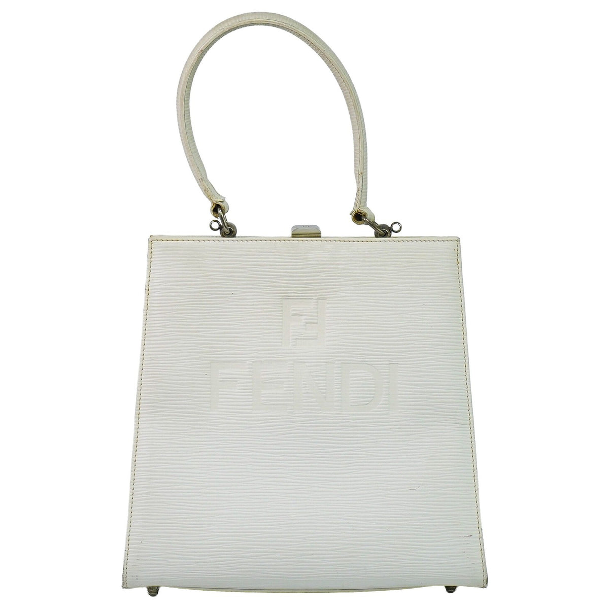 Fendi Vintage Handbag Leather White Leather Handbag (Pre-Owned)