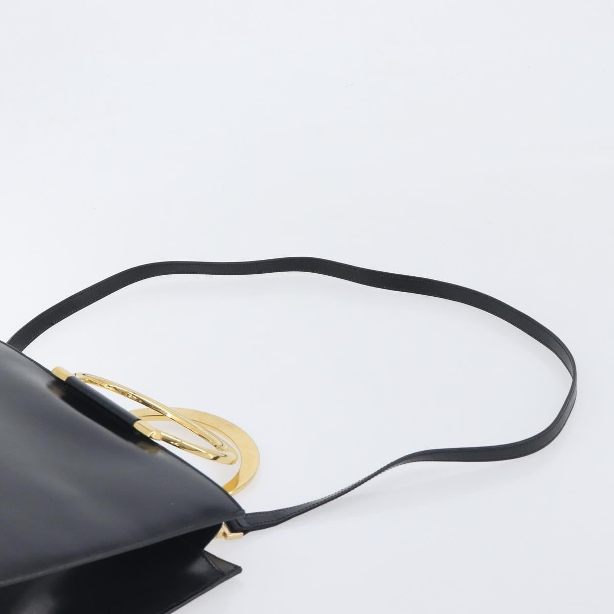Celine Top Handle Leather Black Leather Handbag (Pre-Owned)
