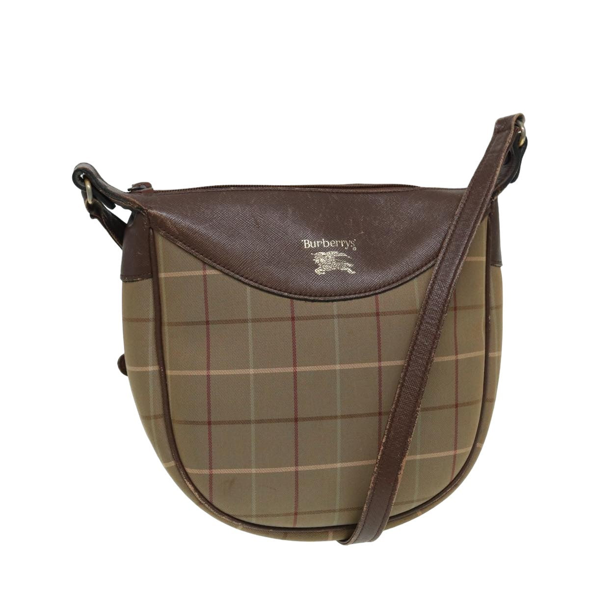 Burberry Nova Check Canvas And Leather Beige Canvas Shoulder Bag Bag (Pre-Owned)