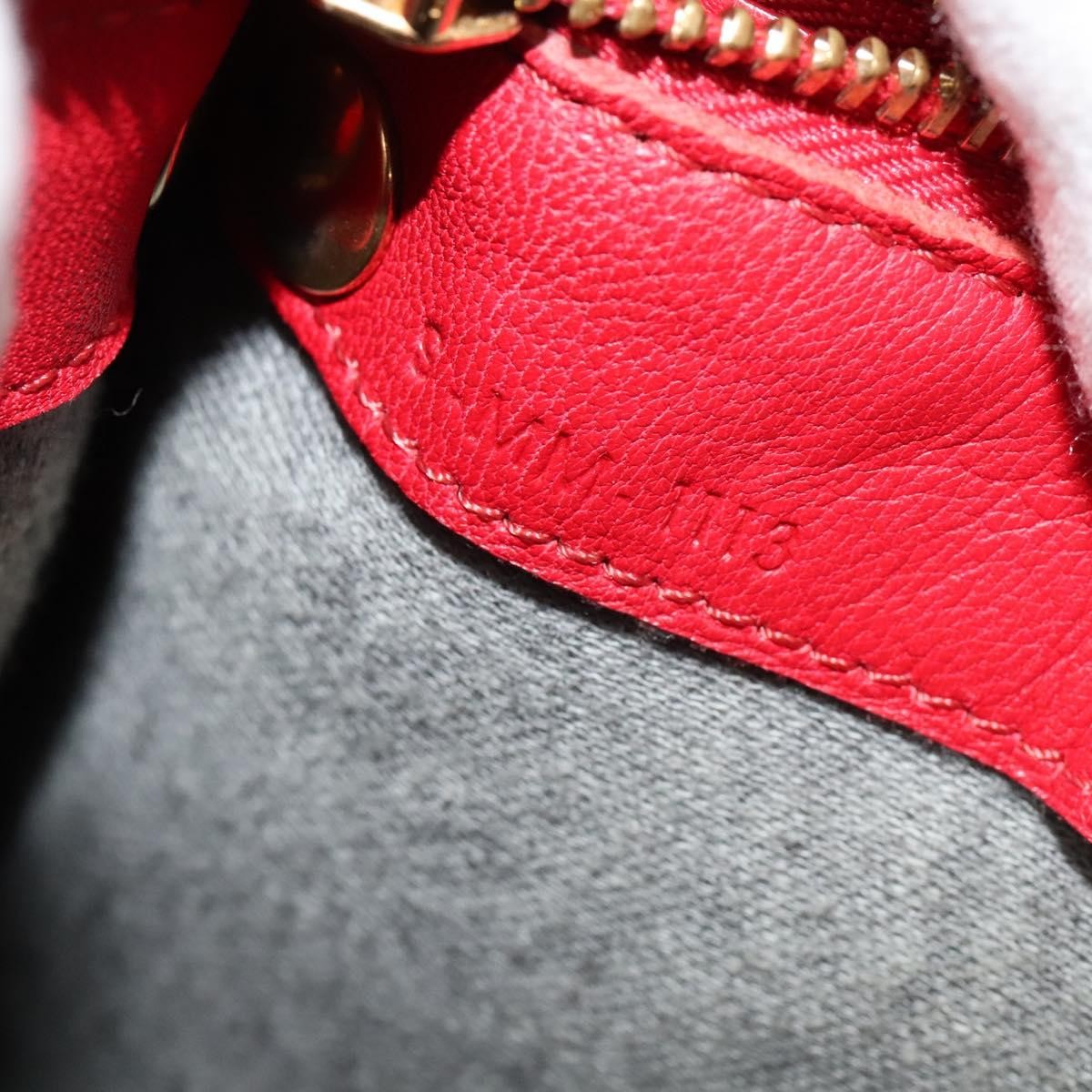Celine Trio Zip Clutch Leather Red Leather Clutche & Pouche Bag (Pre-Owned)