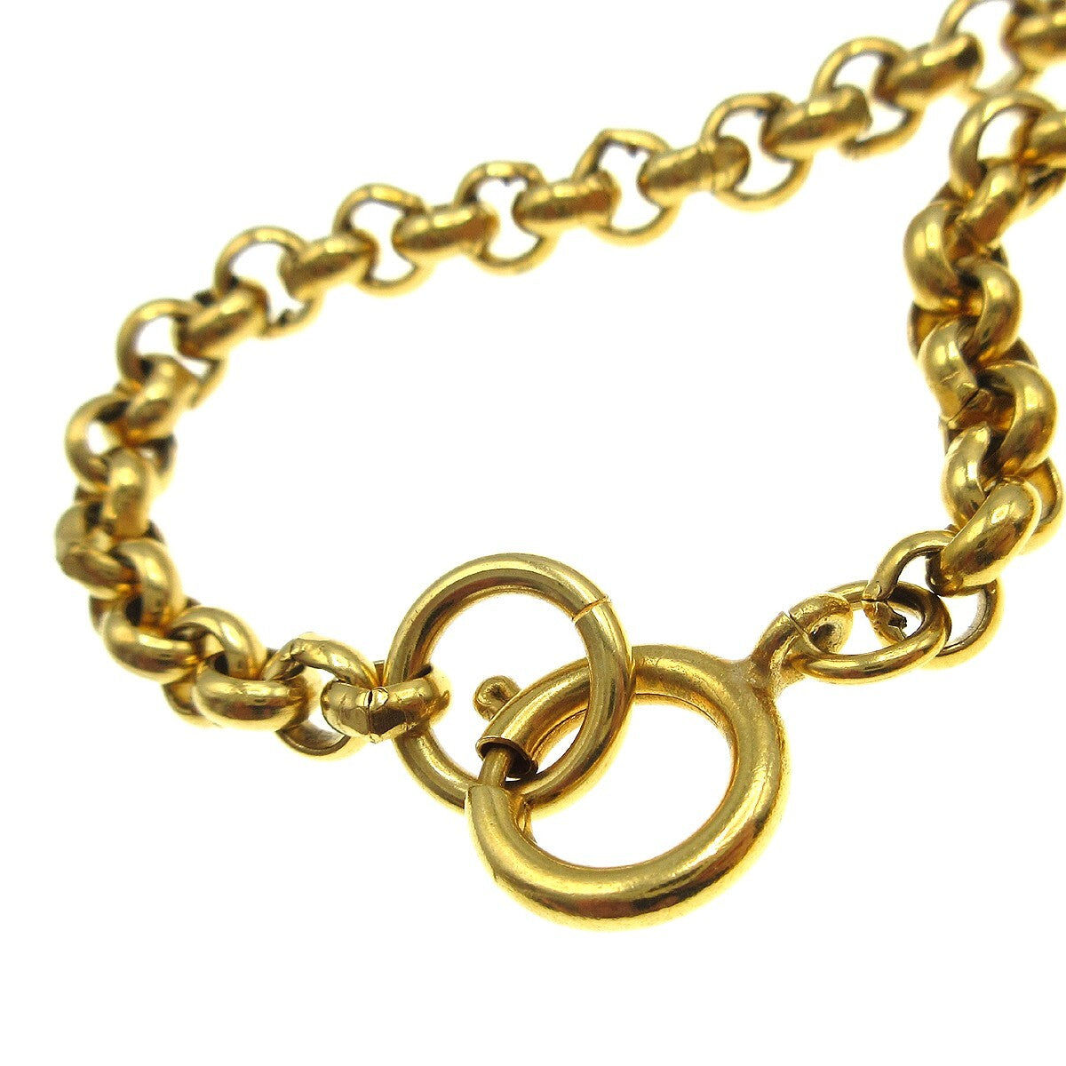 Chanel Cc Heart Pendant Metal Gold Gold_Plated Necklace Jewelry (Pre-Owned)