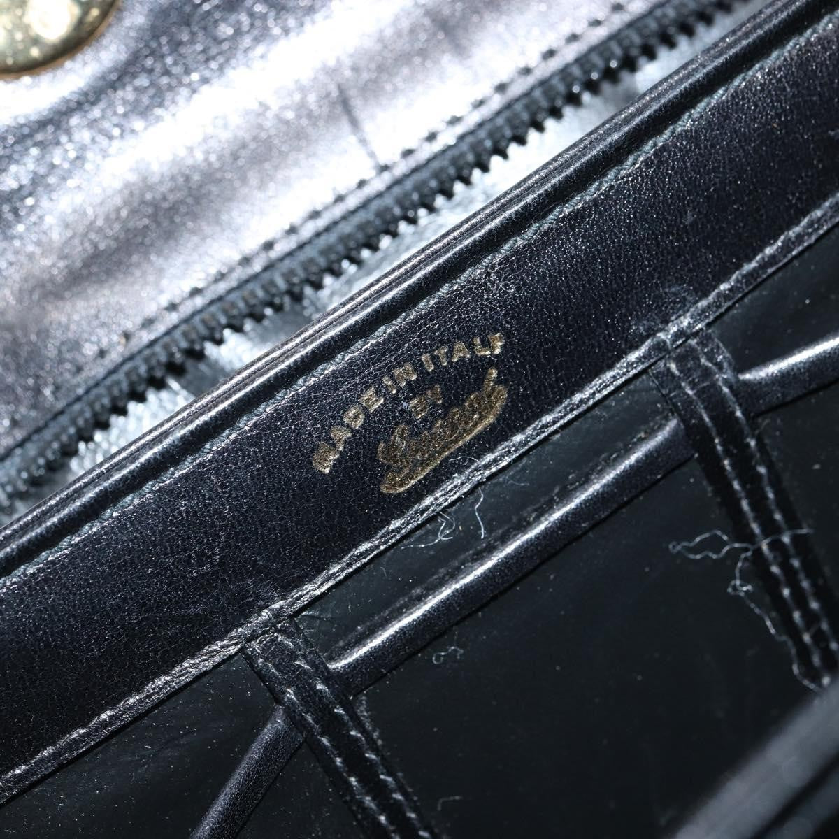 Gucci Vintage Leather Black Leather Handbag (Pre-Owned)