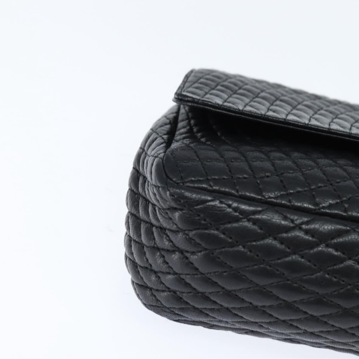 Bally Vintage Chain Quilted Leather Black Leather Shoulder Bag Bag (Pre-Owned)